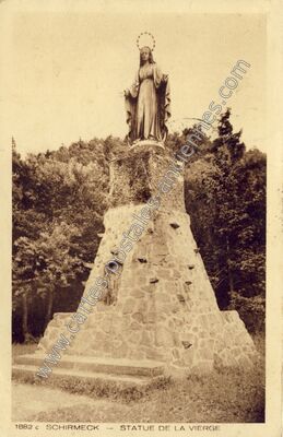 Carte postale ancienne Statue de la Vierge — Schirmeck (Bas-Rhin)