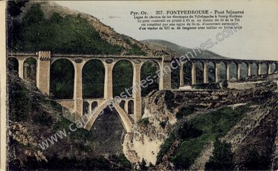 Carte postale ancienne Pont Séjourné — Fontpédrouse (Pyrénées-Orientales)