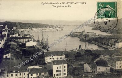 Carte postale ancienne Vue générale du Port — Port-Vendres (Pyrénées-Orientales)