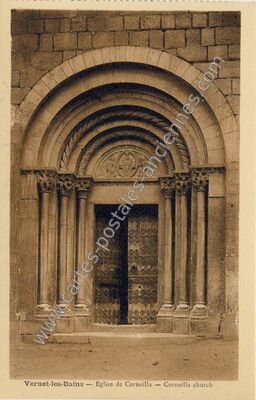 Carte postale ancienne Eglise de Corneilla — Vernet-les-Bains (Pyrénées-Orientales)