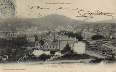 Carte postale ancienne Banyuls. - Vue Générale — Banyuls-sur-Mer (Pyrénées-Orientales)