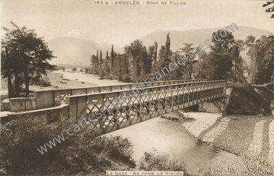 Carte postale ancienne Pont de Tillos — Argelès-Gazost (Hautes-Pyrénées)
