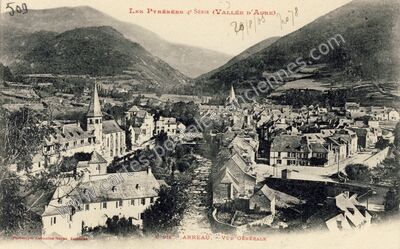 Carte postale ancienne Vallée d'Aure - Vue Générale — Arreau (Hautes-Pyrénées)