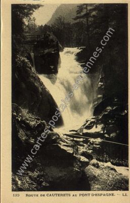 Carte postale ancienne Cascade du Cerisey — Cauterets (Hautes-Pyrénées)