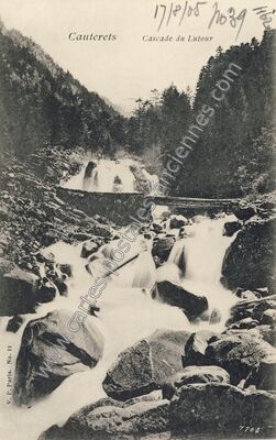 Carte postale ancienne Cascade du Lutour — Cauterets (Hautes-Pyrénées)