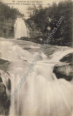Carte postale ancienne Cascade du Pont d'Espagne — Cauterets (Hautes-Pyrénées)