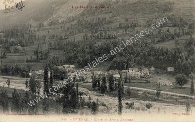 Carte postale ancienne Route de Luz à Barèges — Esterre (Hautes-Pyrénées)