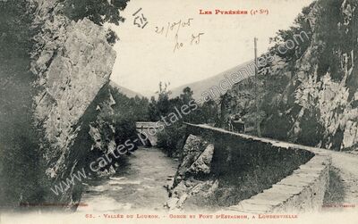 Carte postale ancienne Gorge d'Estagnon — Loudenvielle (Hautes-Pyrénées)