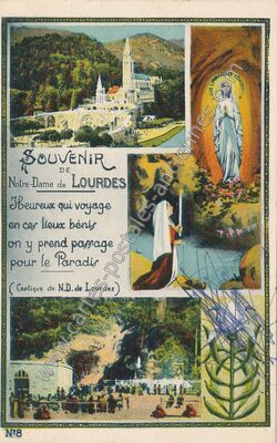 Carte postale ancienne Souvenir de Notre-Dame — Lourdes (Hautes-Pyrénées)