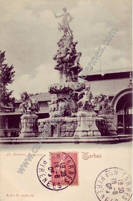 Carte postale ancienne La Fontaine Duvigneau — Tarbes (Hautes-Pyrénées)