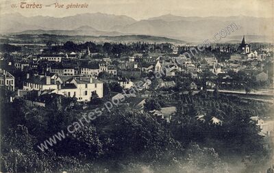 Carte postale ancienne Vue générale — Tarbes (Hautes-Pyrénées)