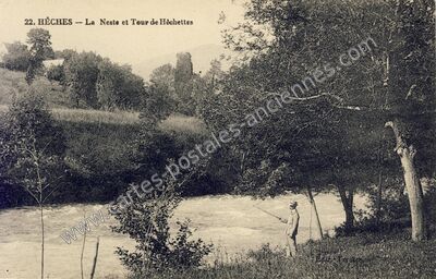Carte postale ancienne La Neste et Tour de Hêchettes — Hèches (Hautes-Pyrénées)