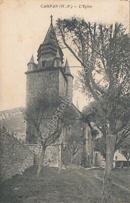 Carte postale ancienne L'Eglise — Campan (Hautes-Pyrénées)