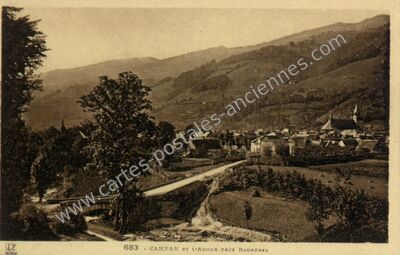 Carte postale ancienne Campan et l'Adour — Campan (Hautes-Pyrénées)