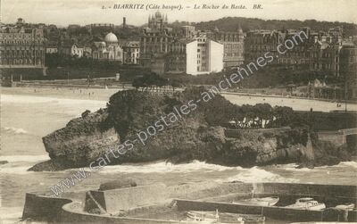 Carte postale ancienne Le Rocher du Basta — Biarritz (Pyrénées-Atlantiques)