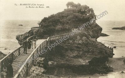 Carte postale ancienne Le Rocher du Basta — Biarritz (Pyrénées-Atlantiques)