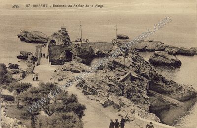 Carte postale ancienne Ensemble du Rocher de la Vierge — Biarritz (Pyrénées-Atlantiques)