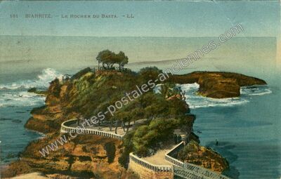 Carte postale ancienne Le Rocher du Basta — Biarritz (Pyrénées-Atlantiques)