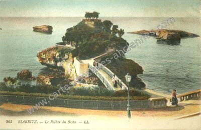 Carte postale ancienne Le Rocher du Basta — Biarritz (Pyrénées-Atlantiques)