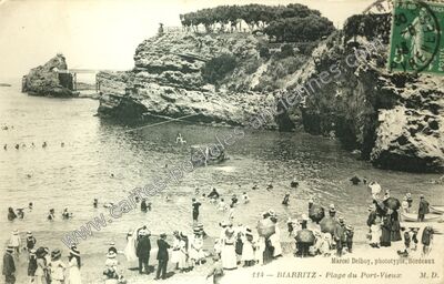 Carte postale ancienne Plage du Port-Vieux — Biarritz (Pyrénées-Atlantiques)