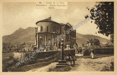 Carte postale ancienne Vallée de la Nive Eglise — Bidarray (Pyrénées-Atlantiques)