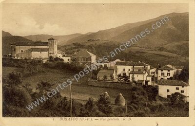 Carte postale ancienne Vue générale — Biriatou (Pyrénées-Atlantiques)