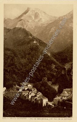 Carte postale ancienne Pic de Ger et Val de la Sourde — Eaux-Bonnes (Pyrénées-Atlantiques)