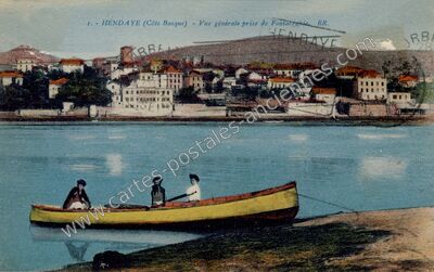 Carte postale ancienne Vue générale prise de Fontarrabie — Hendaye (Pyrénées-Atlantiques)