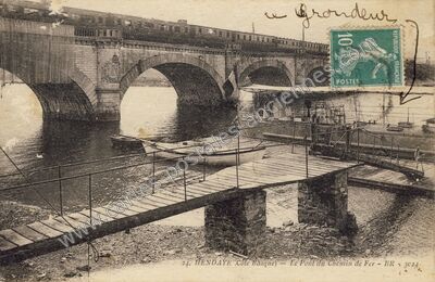 Carte postale ancienne Le Pont du Chemin de Fer — Hendaye (Pyrénées-Atlantiques)