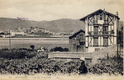 Carte postale ancienne Vue sur Fontarabie — Hendaye (Pyrénées-Atlantiques)