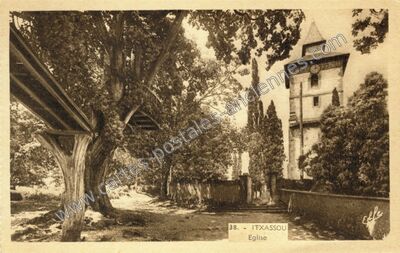 Carte postale ancienne Eglise — Itxassou (Pyrénées-Atlantiques)