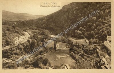 Carte postale ancienne Passerelle Casenave — Ossès (Pyrénées-Atlantiques)