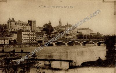 Carte postale ancienne Vue générale sur le Gave — Pau (Pyrénées-Atlantiques)