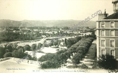 Carte postale ancienne Vue sur Jurançon et le Boulevard des Pyrénées — Pau (Pyrénées-Atlantiques)