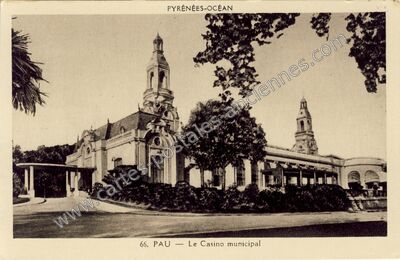 Carte postale ancienne Le Casino municipal — Pau (Pyrénées-Atlantiques)