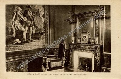 Carte postale ancienne Château Henri IV - Cabinet du Souverain — Pau (Pyrénées-Atlantiques)