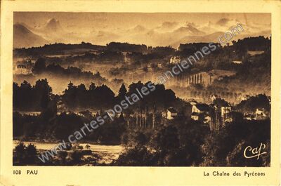 Carte postale ancienne La Chaîne des Pyrénées — Pau (Pyrénées-Atlantiques)