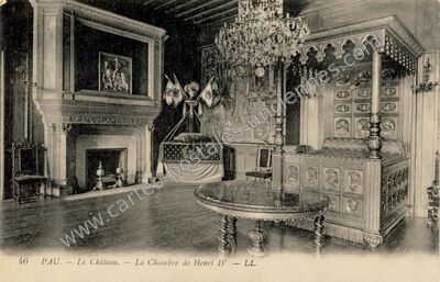 Carte postale ancienne Le Château. - La Chambre de Henri IV — Pau (Pyrénées-Atlantiques)