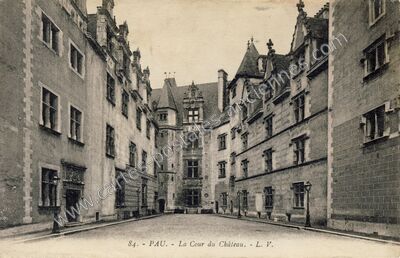Carte postale ancienne La Cour du Château — Pau (Pyrénées-Atlantiques)