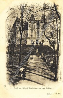 Carte postale ancienne L'Entrée du Château, vue prise du Parc — Pau (Pyrénées-Atlantiques)