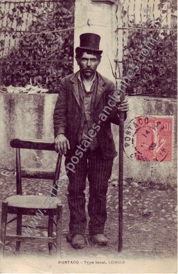 Carte postale ancienne Type local. LÉOPOLD — Pontacq (Pyrénées-Atlantiques)
