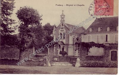 Carte postale ancienne Hôpital et Chapelle — Pontacq (Pyrénées-Atlantiques)