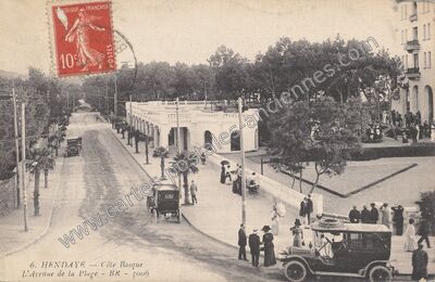 Carte postale ancienne L'Avenue de la Plage — Hendaye (Pyrénées-Atlantiques)