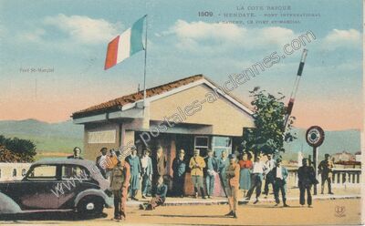 Carte postale ancienne La Côte Basque - Pont International — Hendaye (Pyrénées-Atlantiques)