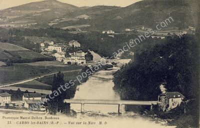 Carte postale ancienne Vue sur la Nive — Cambo-les-Bains (Pyrénées-Atlantiques)