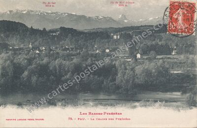 Carte postale ancienne La Chaîne des Pyrénées — Pau (Pyrénées-Atlantiques)