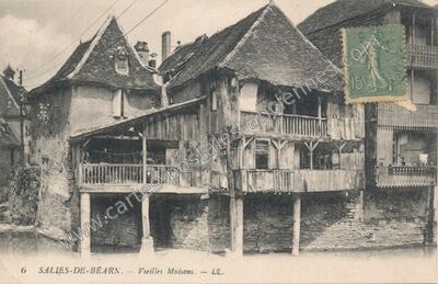 Carte postale ancienne Vieilles Maisons — Salies-de-Béarn (Pyrénées-Atlantiques)