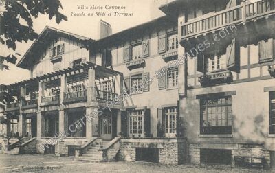 Carte postale ancienne Villa Marie CAUDRON, Façade au Midi et Terrasses — Bayonne (Pyrénées-Atlantiques)