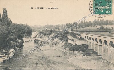 Carte postale ancienne Le Viaduc — Orthez (Pyrénées-Atlantiques)