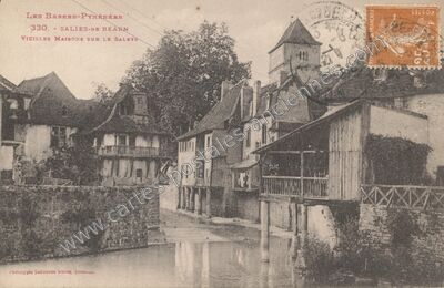 Carte postale ancienne VILLES MAISONS SUR LE SALEYS — Salies-de-Béarn (Pyrénées-Atlantiques)